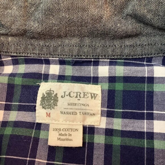 J. Crew Shirtings Washed Tartan Plaid Button Down Long Sleeve Shirt Mens Size M - Picture 7 of 10